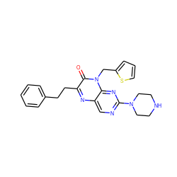 O=c1c(CCc2ccccc2)nc2cnc(N3CCNCC3)nc2n1Cc1cccs1 ZINC000004238935