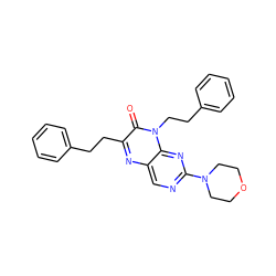 O=c1c(CCc2ccccc2)nc2cnc(N3CCOCC3)nc2n1CCc1ccccc1 ZINC000004238701