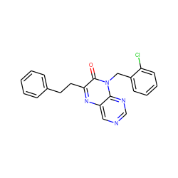 O=c1c(CCc2ccccc2)nc2cncnc2n1Cc1ccccc1Cl ZINC000004238853