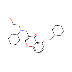 O=c1c(CN(CCO)C2CCCCC2)coc2cccc(OCC3CCCCC3)c12 ZINC000095561246