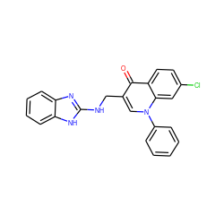 O=c1c(CNc2nc3ccccc3[nH]2)cn(-c2ccccc2)c2cc(Cl)ccc12 ZINC000096170267