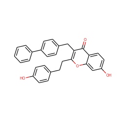 O=c1c(Cc2ccc(-c3ccccc3)cc2)c(CCc2ccc(O)cc2)oc2cc(O)ccc12 ZINC000040953299