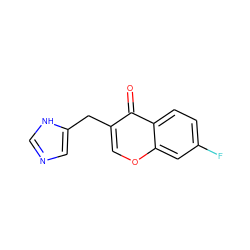 O=c1c(Cc2cnc[nH]2)coc2cc(F)ccc12 ZINC000653704624