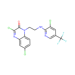 O=c1c(Cl)nc2cc(Cl)ccc2n1CCNc1ncc(C(F)(F)F)cc1Cl ZINC000020218961