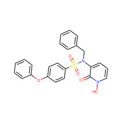 O=c1c(N(Cc2ccccc2)S(=O)(=O)c2ccc(Oc3ccccc3)cc2)cccn1O ZINC000029128818