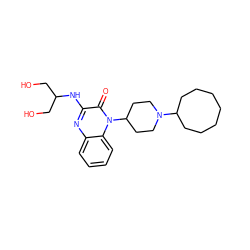 O=c1c(NC(CO)CO)nc2ccccc2n1C1CCN(C2CCCCCCC2)CC1 ZINC000114765011