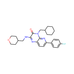 O=c1c(NCC2CCOCC2)nc2ccc(-c3ccc(F)cc3)nc2n1CC1CCCCC1 ZINC000043065858