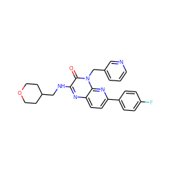 O=c1c(NCC2CCOCC2)nc2ccc(-c3ccc(F)cc3)nc2n1Cc1cccnc1 ZINC000043072351