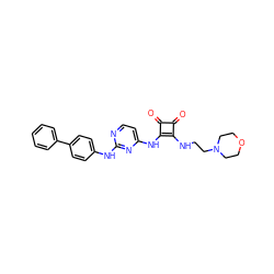 O=c1c(NCCN2CCOCC2)c(Nc2ccnc(Nc3ccc(-c4ccccc4)cc3)n2)c1=O ZINC000101595777