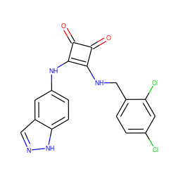 O=c1c(NCc2ccc(Cl)cc2Cl)c(Nc2ccc3[nH]ncc3c2)c1=O ZINC000102915513