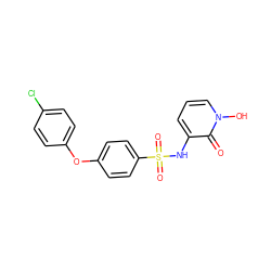 O=c1c(NS(=O)(=O)c2ccc(Oc3ccc(Cl)cc3)cc2)cccn1O ZINC000029128959