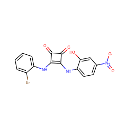 O=c1c(Nc2ccc([N+](=O)[O-])cc2O)c(Nc2ccccc2Br)c1=O ZINC000101101174