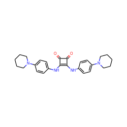 O=c1c(Nc2ccc(N3CCCCC3)cc2)c(Nc2ccc(N3CCCCC3)cc2)c1=O ZINC000169326087