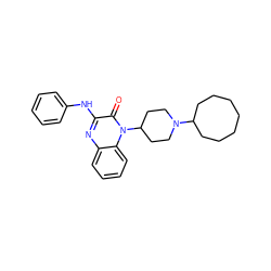 O=c1c(Nc2ccccc2)nc2ccccc2n1C1CCN(C2CCCCCCC2)CC1 ZINC000114764671