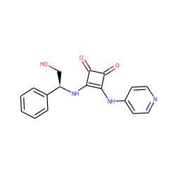 O=c1c(Nc2ccncc2)c(N[C@H](CO)c2ccccc2)c1=O ZINC000100081643