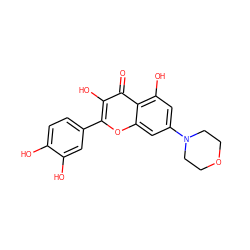 O=c1c(O)c(-c2ccc(O)c(O)c2)oc2cc(N3CCOCC3)cc(O)c12 ZINC000169351465