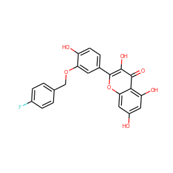 O=c1c(O)c(-c2ccc(O)c(OCc3ccc(F)cc3)c2)oc2cc(O)cc(O)c12 ZINC000169353087