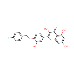 O=c1c(O)c(-c2ccc(OCc3ccc(F)cc3)c(O)c2)oc2cc(O)cc(O)c12 ZINC000169353088