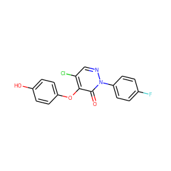 O=c1c(Oc2ccc(O)cc2)c(Cl)cnn1-c1ccc(F)cc1 ZINC000066148543