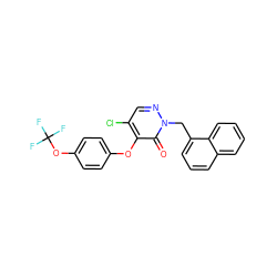 O=c1c(Oc2ccc(OC(F)(F)F)cc2)c(Cl)cnn1Cc1cccc2ccccc12 ZINC000095593612