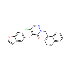 O=c1c(Oc2ccc3occc3c2)c(Cl)cnn1Cc1cccc2ccccc12 ZINC000095593703