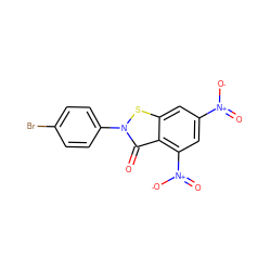 O=c1c2c([N+](=O)[O-])cc([N+](=O)[O-])cc2sn1-c1ccc(Br)cc1 ZINC000003668276