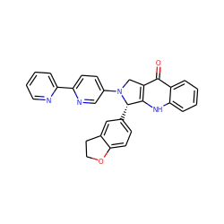 O=c1c2c([nH]c3ccccc13)[C@H](c1ccc3c(c1)CCO3)N(c1ccc(-c3ccccn3)nc1)C2 ZINC000013613013