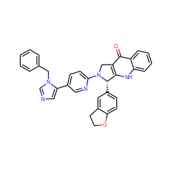 O=c1c2c([nH]c3ccccc13)[C@H](c1ccc3c(c1)CCO3)N(c1ccc(-c3cncn3Cc3ccccc3)cn1)C2 ZINC000028103888