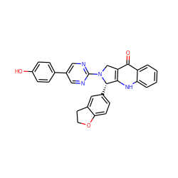 O=c1c2c([nH]c3ccccc13)[C@H](c1ccc3c(c1)CCO3)N(c1ncc(-c3ccc(O)cc3)cn1)C2 ZINC000013491040