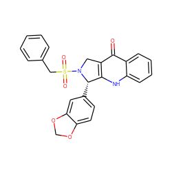 O=c1c2c([nH]c3ccccc13)[C@H](c1ccc3c(c1)OCO3)N(S(=O)(=O)Cc1ccccc1)C2 ZINC000013559277