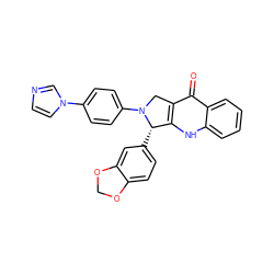 O=c1c2c([nH]c3ccccc13)[C@H](c1ccc3c(c1)OCO3)N(c1ccc(-n3ccnc3)cc1)C2 ZINC000012360863