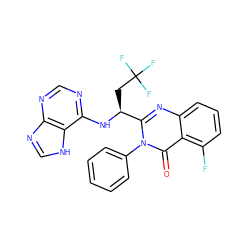 O=c1c2c(F)cccc2nc([C@H](CC(F)(F)F)Nc2ncnc3nc[nH]c23)n1-c1ccccc1 ZINC000218570491