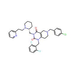 O=c1c2c(n(Cc3c(F)cccc3F)c(=O)n1C[C@H]1CCCCN1CCc1ccccn1)CCN(Cc1ccc(Cl)cc1)C2 ZINC000028864204