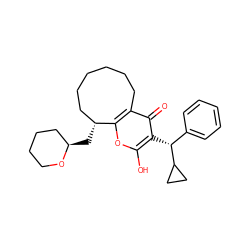 O=c1c2c(oc(O)c1[C@H](c1ccccc1)C1CC1)[C@H](C[C@@H]1CCCCO1)CCCCCC2 ZINC000100712834