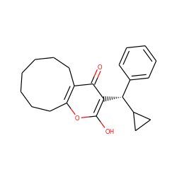 O=c1c2c(oc(O)c1[C@H](c1ccccc1)C1CC1)CCCCCCC2 ZINC000100805444