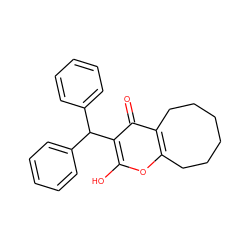 O=c1c2c(oc(O)c1C(c1ccccc1)c1ccccc1)CCCCCC2 ZINC000101210513