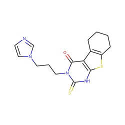 O=c1c2c3c(sc2[nH]c(=S)n1CCCn1ccnc1)CCCC3 ZINC000138385634