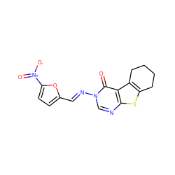 O=c1c2c3c(sc2ncn1/N=C/c1ccc([N+](=O)[O-])o1)CCCC3 ZINC000000324520