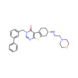 O=c1c2c3c(sc2ncn1Cc1cccc(-c2ccccc2)c1)C[C@@H](NCCN1CCOCC1)CC3 ZINC001772655402