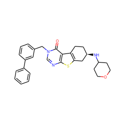 O=c1c2c3c(sc2ncn1Cc1cccc(-c2ccccc2)c1)C[C@H](NC1CCOCC1)CC3 ZINC001772586032