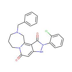 O=c1c2c3n(c(=O)cc2[nH]n1-c1ccccc1Cl)CCCN(Cc1ccccc1)C3 ZINC000068266865