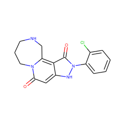 O=c1c2c3n(c(=O)cc2[nH]n1-c1ccccc1Cl)CCCNC3 ZINC000068266868