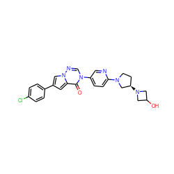 O=c1c2cc(-c3ccc(Cl)cc3)cn2ncn1-c1ccc(N2CC[C@@H](N3CC(O)C3)C2)nc1 ZINC000118788699