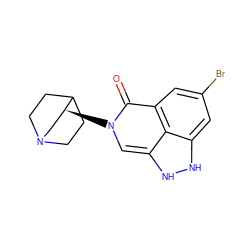 O=c1c2cc(Br)cc3[nH][nH]c(cn1[C@H]1CN4CCC1CC4)c32 ZINC000169694241