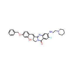 O=c1c2cc(F)c(NCCN3CCCCC3)cc2nc2n1CC/C2=C\c1ccc(OCc2ccccc2)cc1O ZINC001772622492