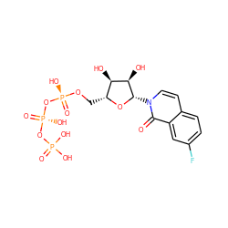O=c1c2cc(F)ccc2ccn1[C@@H]1O[C@H](CO[P@@](=O)(O)O[P@@](=O)(O)OP(=O)(O)O)[C@@H](O)[C@H]1O ZINC000003989117