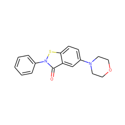 O=c1c2cc(N3CCOCC3)ccc2sn1-c1ccccc1 ZINC000066129199