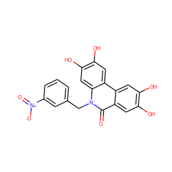 O=c1c2cc(O)c(O)cc2c2cc(O)c(O)cc2n1Cc1cccc([N+](=O)[O-])c1 ZINC000064564952