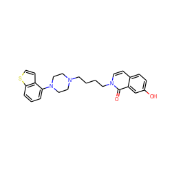 O=c1c2cc(O)ccc2ccn1CCCCN1CCN(c2cccc3sccc23)CC1 ZINC000039830041