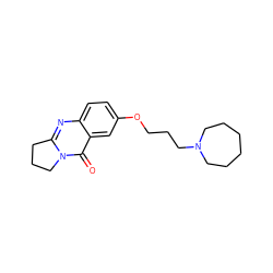 O=c1c2cc(OCCCN3CCCCCC3)ccc2nc2n1CCC2 ZINC000299829352